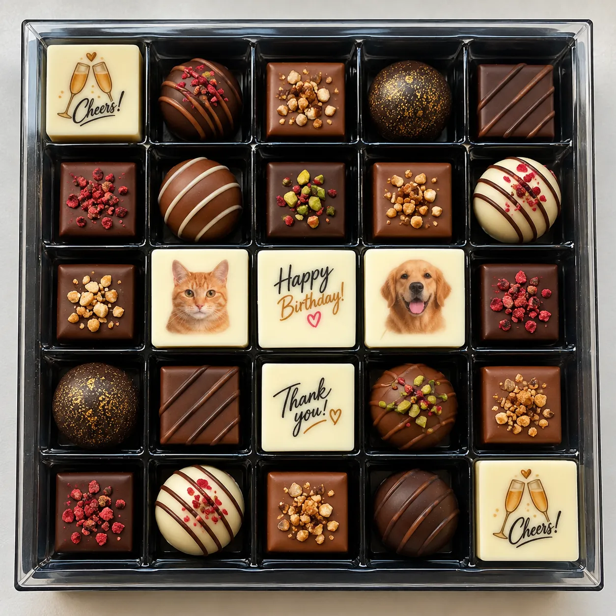 Personalized chocolate product sample